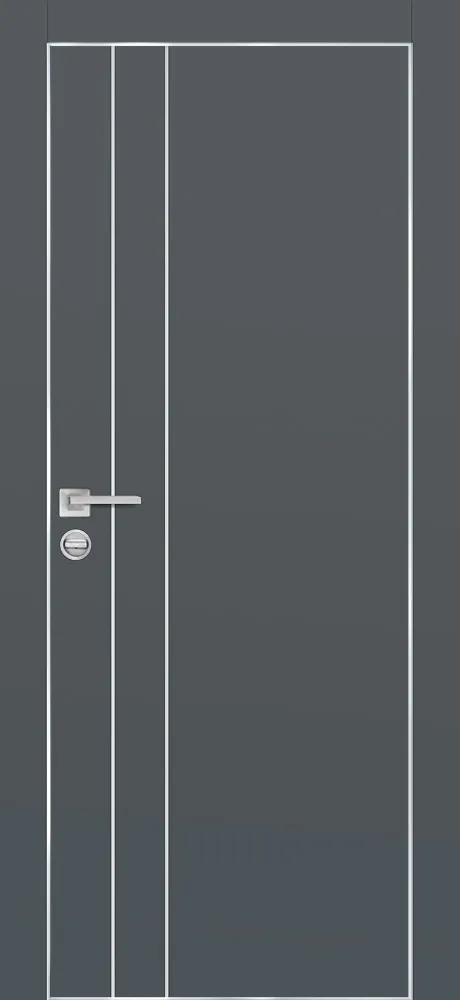 Фото Межкомнатная дверь PX-14  AL кромка с 4-х ст. Графит матовый